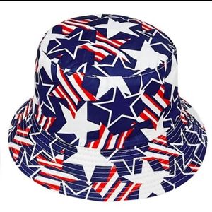 🌺Stars and Stripes Americana Flag Bucket Hats Navy